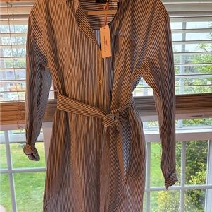 Vineyard Vines Navy and White Striped Long Sleeve Dress